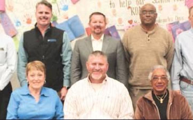 January is School Board Appreciation Month.The Teague ISD Board of Trustees was honored at the school board meeting on Tuesda, Jan. 21. Pictured, front row, from left, are Mary Clary-Smith,TISD Superintendent Chris Skinner and Lovie White; back, Jeff Gonz